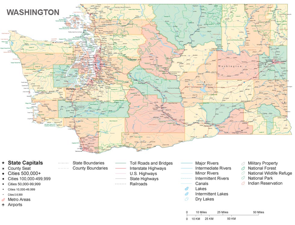 maps of washington. WASHINGTON AND OREGON MAPS